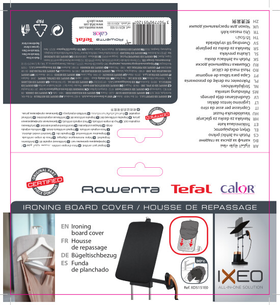 Black ironing board cover Ixeo XD5151E0